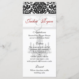 Cartões de menu de casamento Chandelier Black Whit