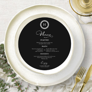 Cartões de Menu de Casamento com Monograma em Form