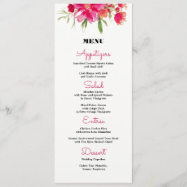 Cartões de Menu de Casamento com Stripes Negras Fl