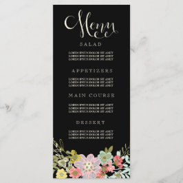 Cartões de Menu de Casamento de Jardim Floral