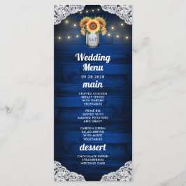 Cartões de Menu de Casamento de Jarro Mason com Gi