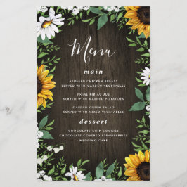 Cartões de menu de casamento de madeiras russas e