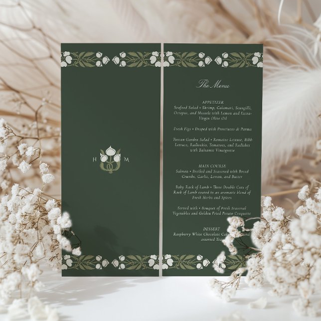 Cartões de Menu de Casamento do Estilo Art Nouveau (Criador carregado)