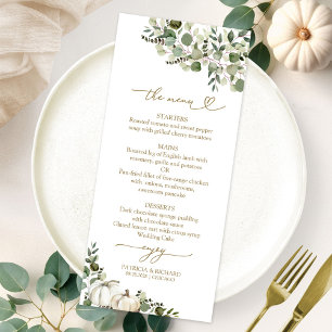 Cartões de Menu de Casamento do Girassol do Amor