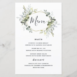 Cartões de Menu de Casamento Dourado Moderno Geomé