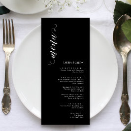 Cartões de Menu de Casamento Elegantes Clássicos P