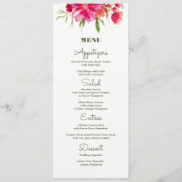 Cartões de Menu de Casamento Floral Floral Floral