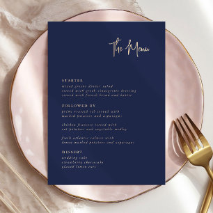 Cartões de Menu de Casamento Minimalistas Modernos