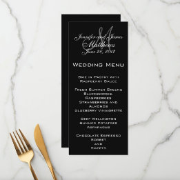 Cartões de Menu de Casamento Monograma Elegante
