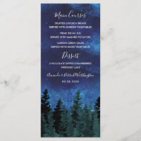 Cartões de Menu de Casamento Russo Pine Trees