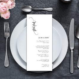 Cartões de Menu de Casamento Simples Clássicos Pre