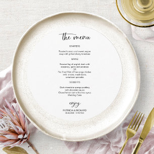 Cartões de Menu de Círculo de Casamento Preto e Br