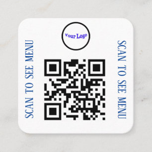 Cartões de menu de código QR para restaurantes e c