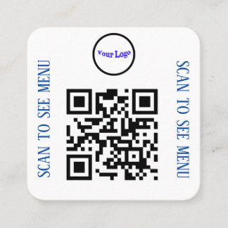 Cartões de menu de código QR para restaurantes e c