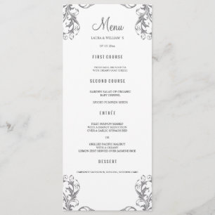 Cartões de menu de Janto de casamento   Estilo de 