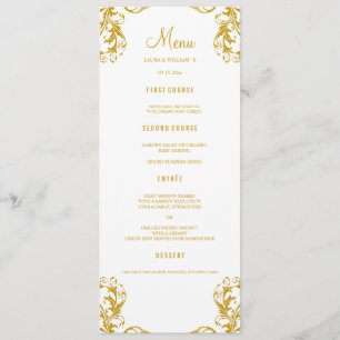 Cartões de menu de Janto de casamento Estilo Dou