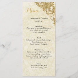 Cartões de menu de marfim para Rosas sobressalente