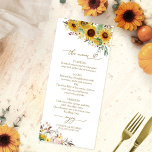 Cartões de Menu de Pumpkin Sunflower Apaixonados<br><div class="desc">Crie uma elegante e eterno suíte de casamentos com tema de outono que reflita facilmente seu estilo com detalhes personalizados.</div>