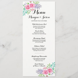 Cartões de Menu de Recepção de Casamento Florais E