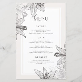 Cartões de menu Floral Ilustrados Clássicos