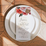 Cartões de menu Janto Floral de queda Bohemian LYR<br><div class="desc">Este menu de janto apresenta flores de queda boêmicas e letra de script manuscrito. Este menu de comida é a adição perfeita para o seu evento de outono.</div>