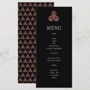 Cartões de menu Nó Celta, Dourado, Rosa preto