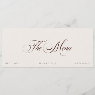 Cartões de Menu para Convidados de Casamento em Ma