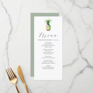 Cartões de menu personalizados Abacaxi tropical