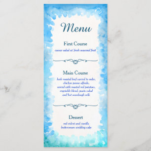 Cartões de menu personalizados do tema "Tartaruga
