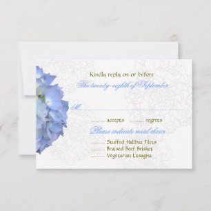 Cartões de menu RSVP de Casamento de Lua Azul