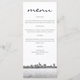 Cartões de Menu Simples da Silhueta de Cleveland