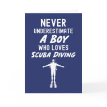 Cartões de Mergulho Azul-Marinho para Meninos Merg