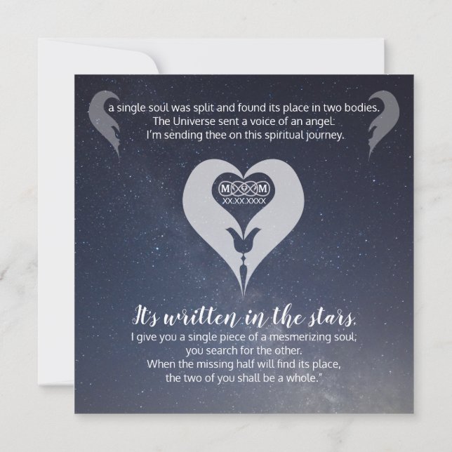 Cartões de Mesa Agradecimento Chama Gêmea (Verso)