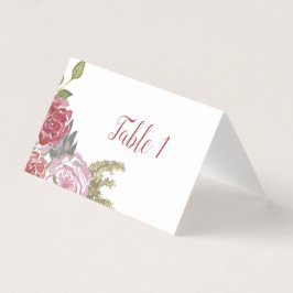 Cartões de Mesa com Rosas em Aquarela
