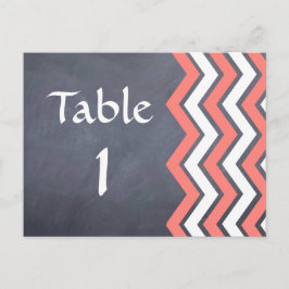 Cartões de Mesa Coral Chevron