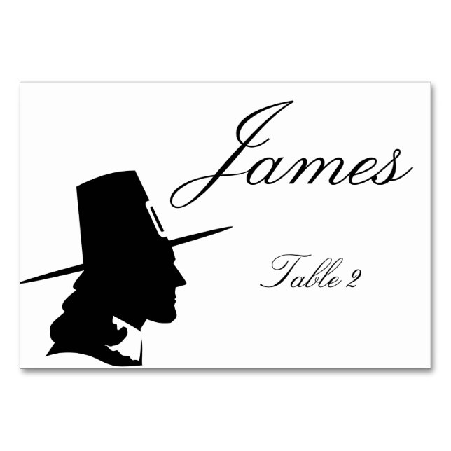 Cartões de Mesa de Ação de Graças - Peregrino (Frente)