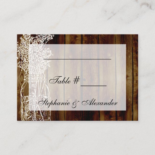 Cartões de Mesa de Carimbo Mason Jar (Frente)