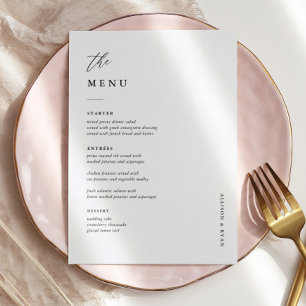 Cartões de Mesa de Casamento 5x7" Elegante Menu Pl