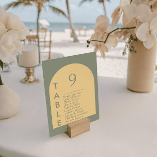 Cartões de Mesa de Casamento Arco Minimalista Plan