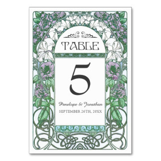 Cartões de Mesa de Casamento Art Nouveau (Set #2)