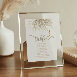Cartões de Mesa de Casamento com Aquarela em Verde
