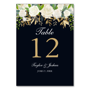 Cartões de Mesa de Casamento com Floral Água-tinta