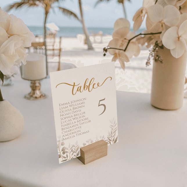 Cartões de Mesa de Casamento com Tipografia Botâni (Whimsical Botanical Typography Wedding Table Cards)