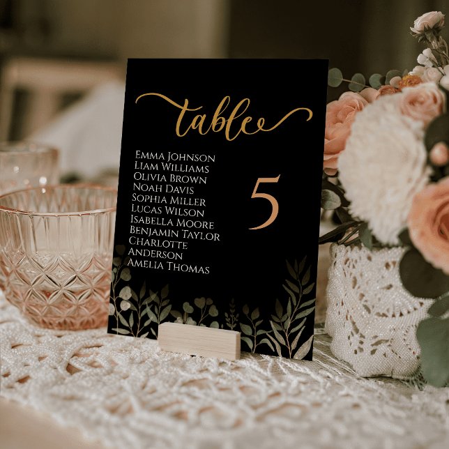 Cartões de Mesa de Casamento com Tipografia Botâni (Whimsical Botanical Typography Wedding Table Cards)