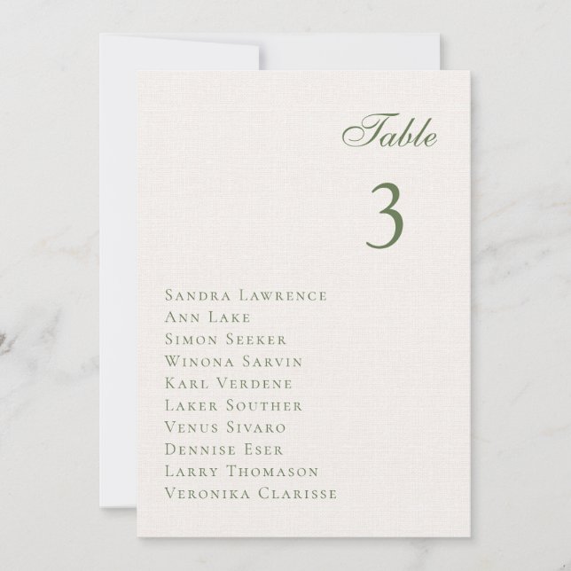 Cartões de Mesa de Casamento da Floresta Romântica (Frente)