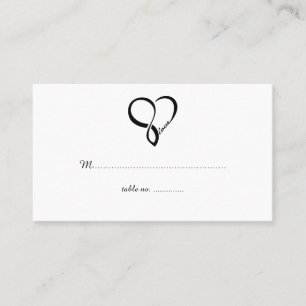 Cartões de Mesa de Casamento de Coração de Amor