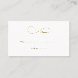 Cartões de Mesa de Casamento de Dourado Amor Infin