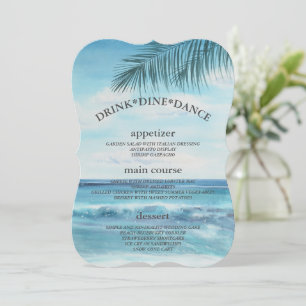 Cartões de Mesa de Casamento de Praia do Oceano Az