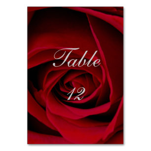 Cartões de Mesa de Casamento de Rosa vermelha Eleg