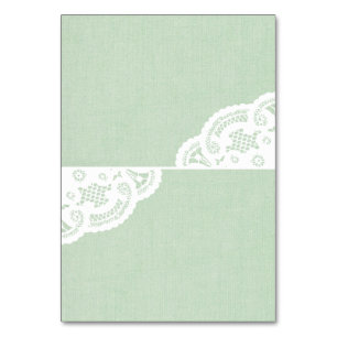Cartões de Mesa de Casamento Doily Mint Lace